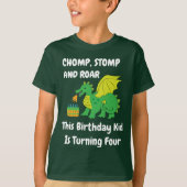 Dragon 4th Boy's Kids Birthday Party T-shirt (Voorkant)