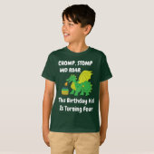 Dragon 4th Boy's Kids Birthday Party T-shirt (Voorkant volledig)