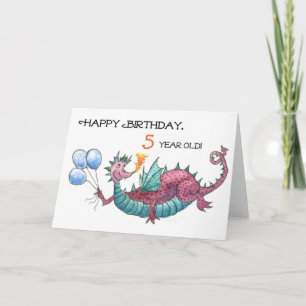 Dragon 5th Birthday Card Kaart