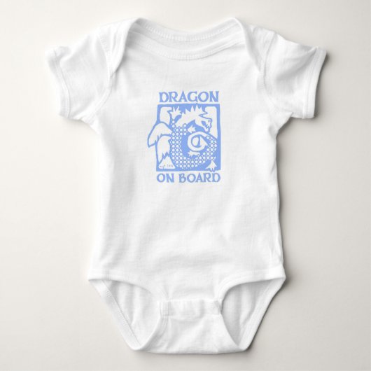 DRAGON AAN BOORD! baby blauw Romper (Voorkant)