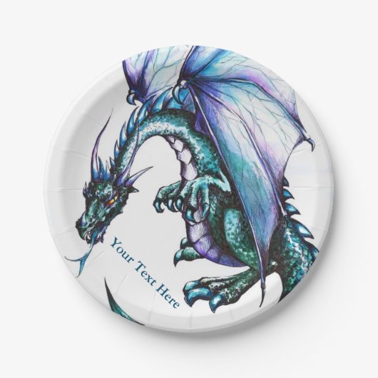 Dragon Aangepast ontwerp Papier Borden 7 inch Papieren Bordje (Voorkant)