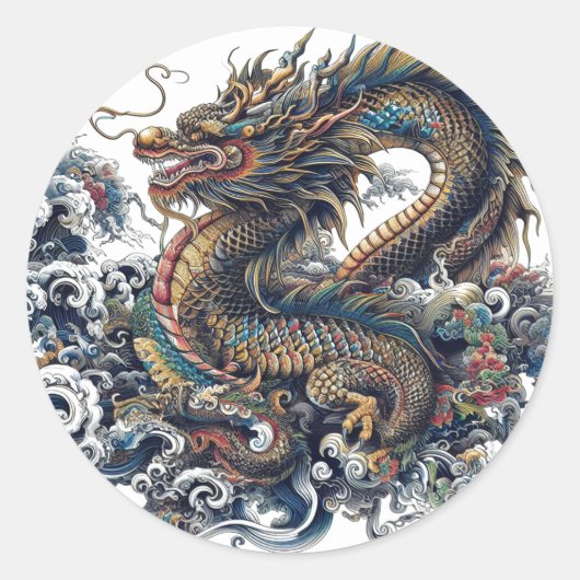 Dragon aangepaste ronde Stickers (Voorkant)