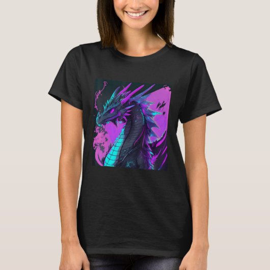 Dragon Aesthetic Style Japan Vaporwave 80s 90s T-shirt (Voorkant)