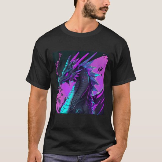 Dragon Aesthetic Style Japan Vaporwave 80s 90s T-shirt (Voorkant)