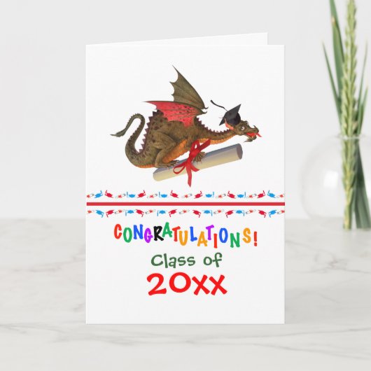 Dragon Afstuderen gefeliciteerd Kaart (Voorkant)