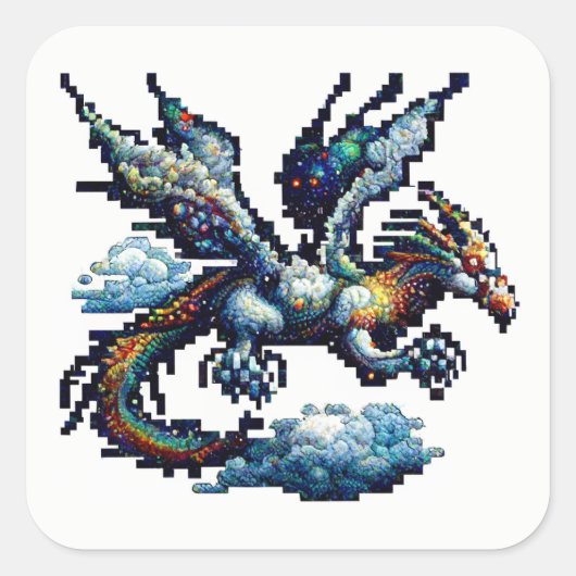Dragon Air Elemental Square Sticker (Voorkant)