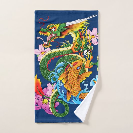 Dragon an Koi Bad Handdoek (Handdoek)