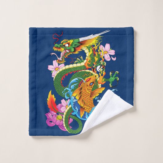 Dragon an Koi Bad Handdoek (Wasdoekje)