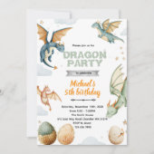 Dragon and eggs birthday Invitation Kaart (Voorkant)