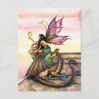Dragon and Fairy Art Briefkaart beroemd gemaakt do