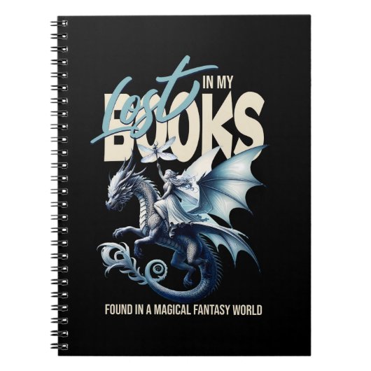 Dragon and Fairy & Fantasy boek liefhebber citaat Notitieboek (Voorkant)