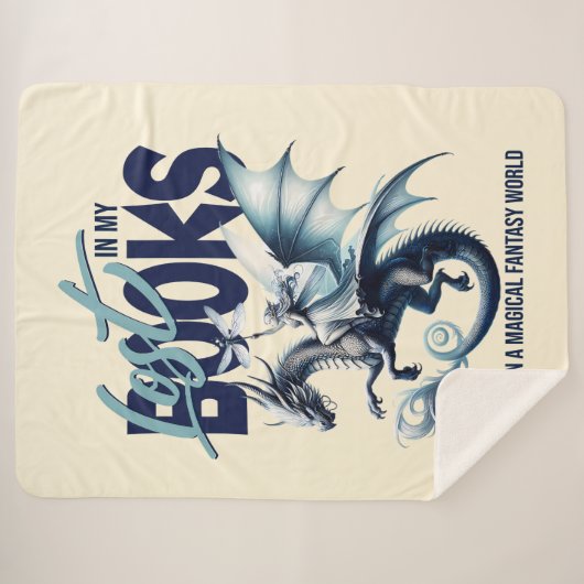 Dragon and Fairy & Fantasy boek liefhebber citaat Sherpa Deken (Voorkant (horizontaal))