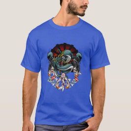 Dragon and Koi Fish Tattoo Design - Japanese Style T-shirt