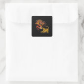 Dragon-and-Tiger-Yin-Yang T-Shirt Design Vierkante Sticker (Tas)