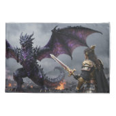 Dragon and Warrior Confrontation Kussensloop (Achterkant-Links)