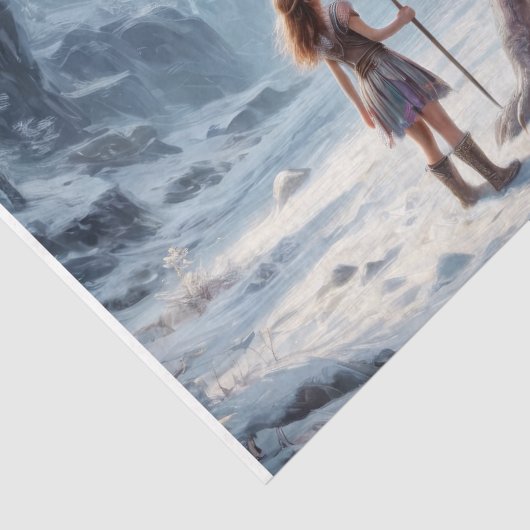 Dragon and Warrior Girl - Decoupage- Tissuepapier (Detail)