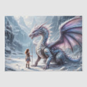 Dragon and Warrior Girl - Decoupage- Tissuepapier (Voorkant)