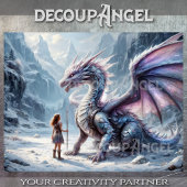 Dragon and Warrior Girl - Decoupage- Tissuepapier