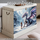 Dragon and Warrior Girl - Decoupage- Tissuepapier