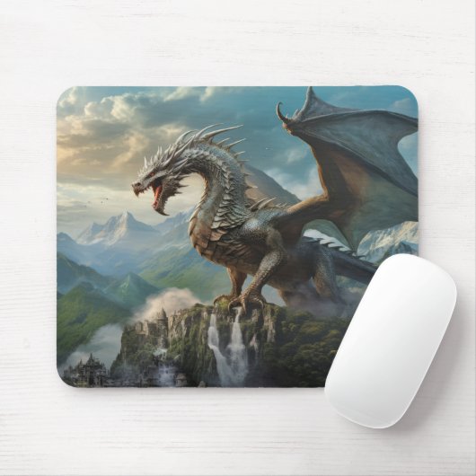 Dragon Animal Creature Fantasy Kleurrijke kunst aa Muismat (Met muis)