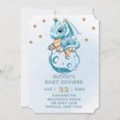 Dragon Aquamarine Astroid Boy Baby shower Kaart (Voorkant)