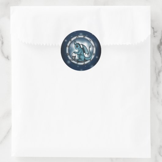 Dragon Aquarius Zodiac Ronde Sticker (Tas)