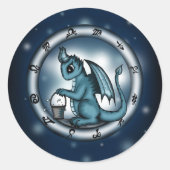 Dragon Aquarius Zodiac Ronde Sticker (Voorkant)