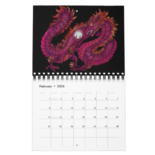 Dragon Art Agenda Kalender (Feb 2026)