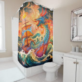Dragon Art Douchegordijn (In situ)