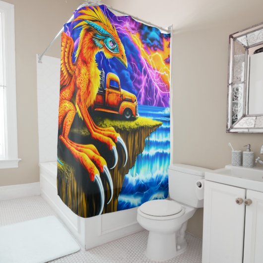 Dragon Art Douchegordijn (In situ)