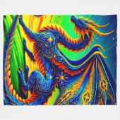 Dragon Art Fleece Deken (Voorkant (Horizontaal))