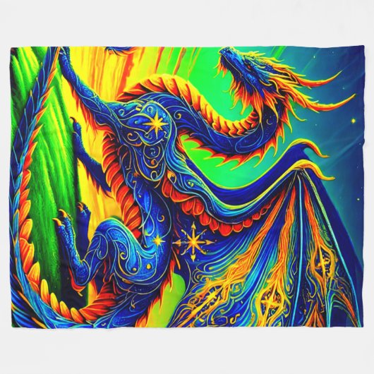 Dragon Art Fleece Deken (Voorkant (Horizontaal))