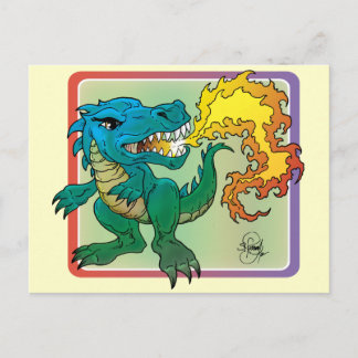 Dragon Art geïnspireerd door de kleine T van Scott Briefkaart