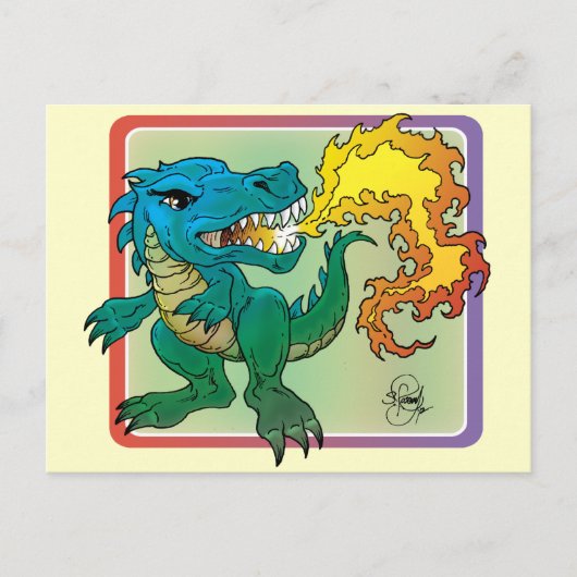 Dragon Art geïnspireerd door de kleine T van Scott Briefkaart (Voorkant)