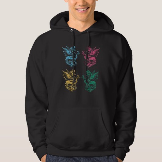 Dragon Art Graphic Retro Hoodie (Voorkant)