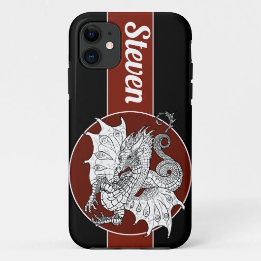 Dragon Art Nouveau stijl Inkt tekening Case-Mate iPhone Case (Achterkant)