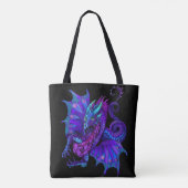 Dragon Art Nouveau stijl Paarse Dragon Tote Bag (Achterkant)