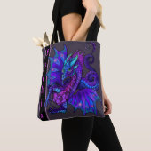 Dragon Art Nouveau stijl Paarse Dragon Tote Bag (Dichtbij)