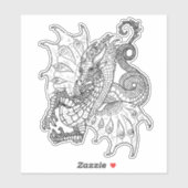 Dragon Art Nouveau Stijl Sticker (Vel)