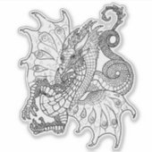 Dragon Art Nouveau Stijl Sticker (Voorkant)