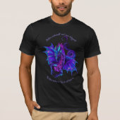 Dragon Art Nouveau Style Blue en Paars T-shirt (Voorkant)