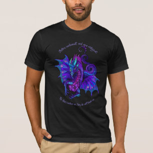 Dragon Art Nouveau Style Blue en Paars T-shirt