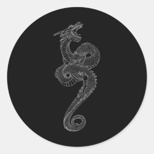 Dragon Art Tattoo Japan Traditionele Japanse grafi Ronde Sticker