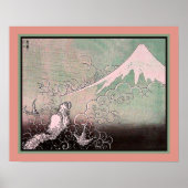 Dragon Ascending Mt. Fuji c.1835 Poster (Voorkant)