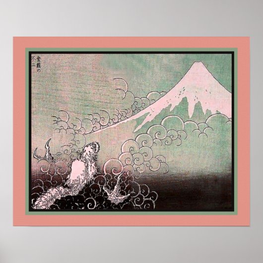 Dragon Ascending Mt. Fuji c.1835 Poster (Voorkant)