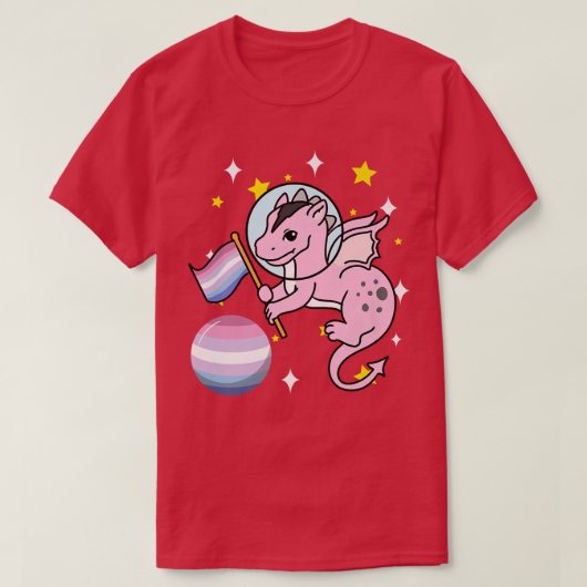 Dragon Astronaut Bigender Pride T-shirt (Design voorkant)