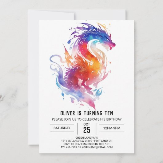 Dragon avontuur betoverde verjaardag kaart (Voorkant)