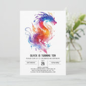 Dragon avontuur betoverde verjaardag kaart (Staand voorkant)