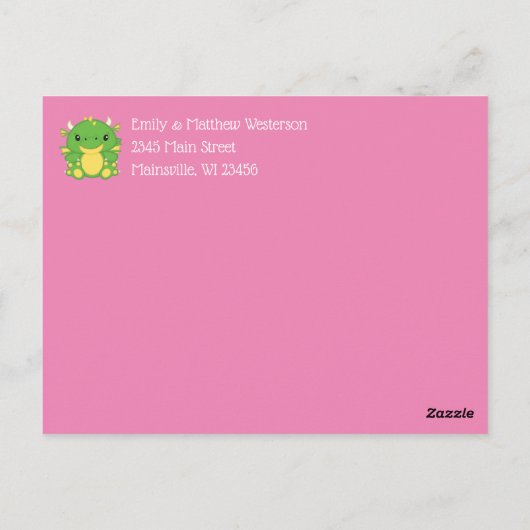 Dragon Baby aangekondigd Briefkaart (Achterkant)