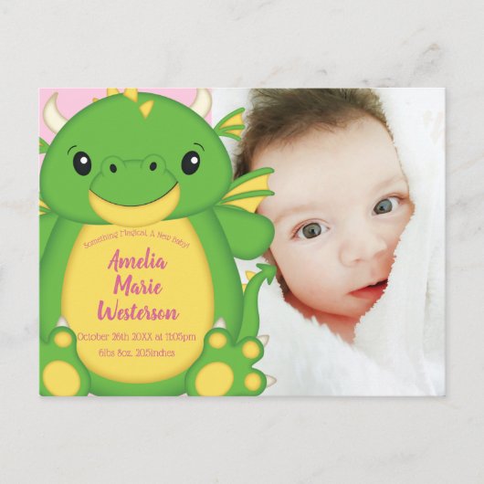 Dragon Baby aangekondigd Briefkaart (Voorkant)